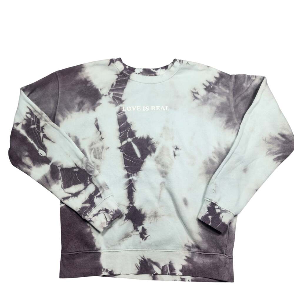 Betsey Johnson Tie Dye Love is Real Crew Neck Sweatshirt Size Med